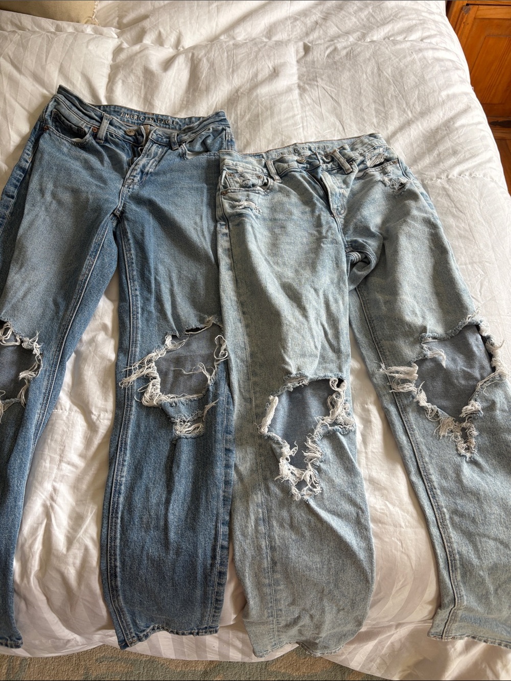 American Eagle Jeans Light Blue Distressed  - Classic Ripped Style
**2 pairs**